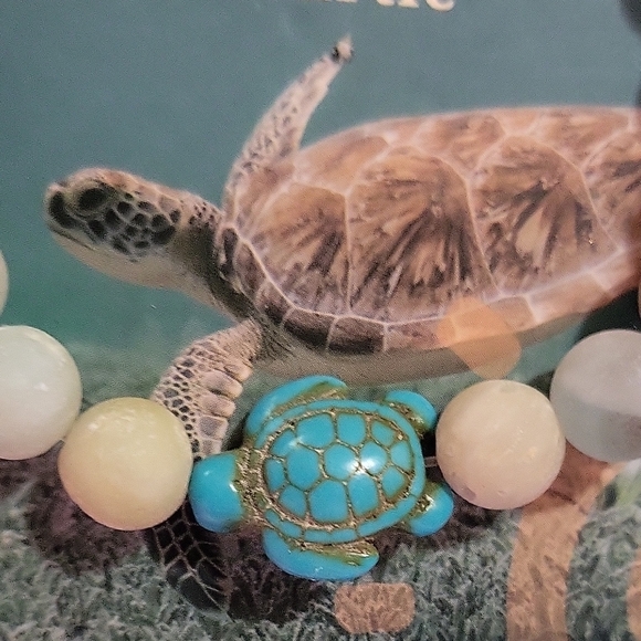 NWT Sea Turtle Tracking Sky Stone with Turtle Charm Bracelet - Multicolor - Picture 6 of 10